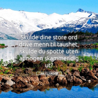 Picture 05 - Job 11:3 NORSK - Skulde dine store ord drive menn til taushet, - Bible Verse Picture