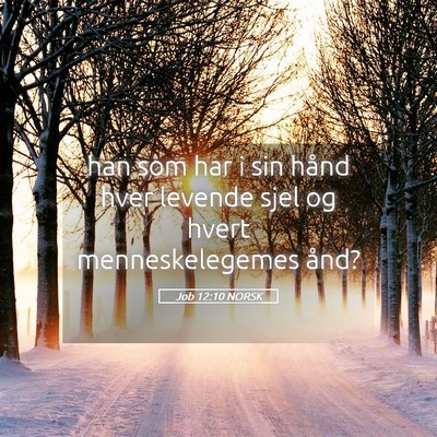 Picture 05 - Job 12:10 NORSK - han som har i sin hånd hver levende sjel og - Bible Verse Picture