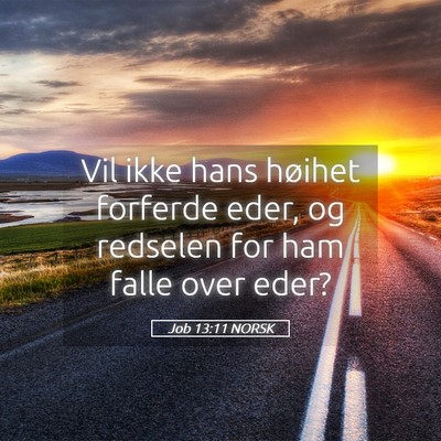 Picture 05 - Job 13:11 NORSK - Vil ikke hans høihet forferde eder, og redselen - Bible Verse Picture