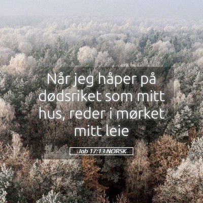 Picture 05 - Job 17:13 NORSK - Når jeg håper på dødsriket som mitt hus, - Bible Verse Picture