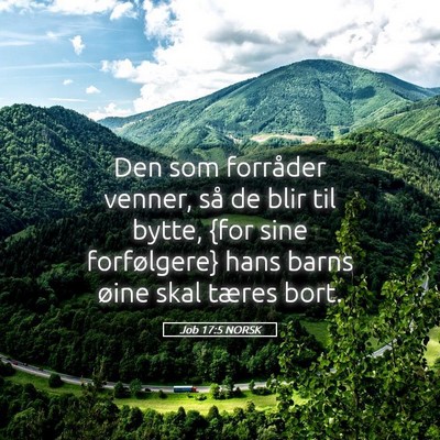 Picture 05 - Job 17:5 NORSK - Den som forråder venner, så de blir til bytte, - Bible Verse Picture