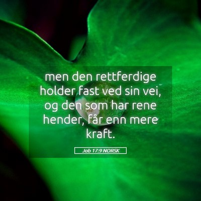 Picture 05 - Job 17:9 NORSK - men den rettferdige holder fast ved sin vei, og - Bible Verse Picture