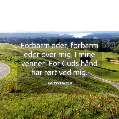 Picture 05 - Job 19:21 NORSK - Forbarm eder, forbarm eder over mig, I mine - Bible Verse Picture