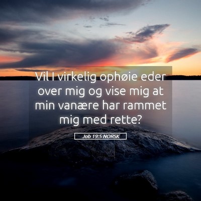 Picture 05 - Job 19:5 NORSK - Vil I virkelig ophøie eder over mig og vise mig - Bible Verse Picture