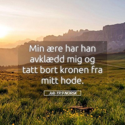 Picture 05 - Job 19:9 NORSK - Min ære har han avklædd mig og tatt bort kronen - Bible Verse Picture