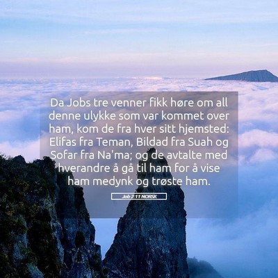 Picture 05 - Job 2:11 NORSK - Da Jobs tre venner fikk høre om all denne ulykke - Bible Verse Picture