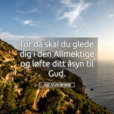 Picture 05 - Job 22:26 NORSK - for da skal du glede dig i den Allmektige og - Bible Verse Picture