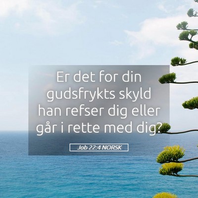 Picture 05 - Job 22:4 NORSK - Er det for din gudsfrykts skyld han refser dig - Bible Verse Picture