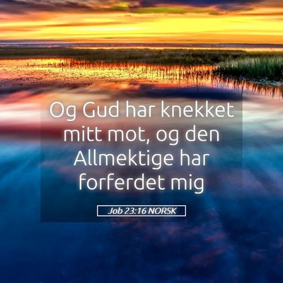 Picture 05 - Job 23:16 NORSK - Og Gud har knekket mitt mot, og den Allmektige - Bible Verse Picture
