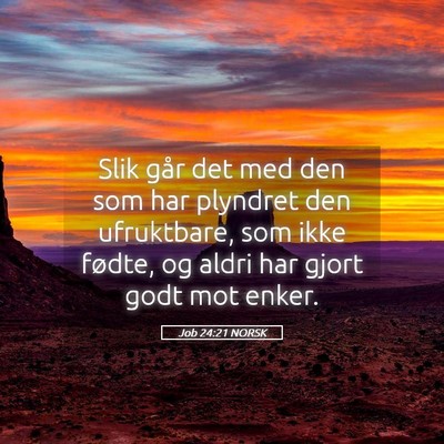 Picture 05 - Job 24:21 NORSK - Slik går det med den som har plyndret den - Bible Verse Picture