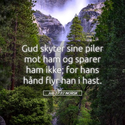 Picture 05 - Job 27:22 NORSK - Gud skyter sine piler mot ham og sparer ham ikke; - Bible Verse Picture