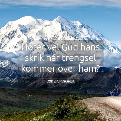 Picture 05 - Job 27:9 NORSK - Hører vel Gud hans skrik når trengsel kommer - Bible Verse Picture