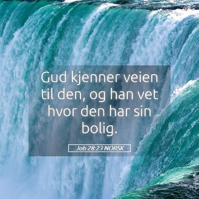 Picture 05 - Job 28:23 NORSK - Gud kjenner veien til den, og han vet hvor den - Bible Verse Picture