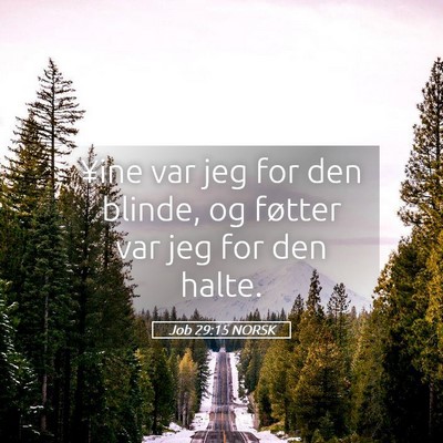 Picture 05 - Job 29:15 NORSK - ¥ine var jeg for den blinde, og føtter var jeg - Bible Verse Picture