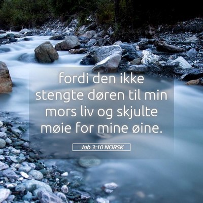 Picture 05 - Job 3:10 NORSK - fordi den ikke stengte døren til min mors liv og - Bible Verse Picture