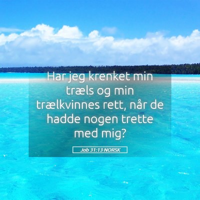 Picture 05 - Job 31:13 NORSK - Har jeg krenket min træls og min trælkvinnes - Bible Verse Picture