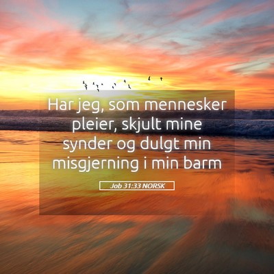 Picture 05 - Job 31:33 NORSK - Har jeg, som mennesker pleier, skjult mine synder - Bible Verse Picture