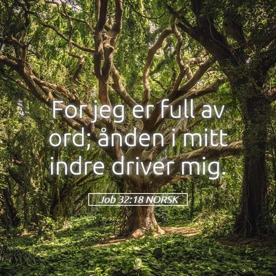 Picture 05 - Job 32:18 NORSK - For jeg er full av ord; ånden i mitt indre - Bible Verse Picture
