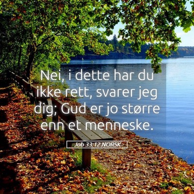 Picture 05 - Job 33:12 NORSK - Nei, i dette har du ikke rett, svarer jeg dig; - Bible Verse Picture