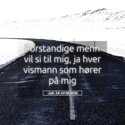 Picture 05 - Job 34:34 NORSK - Forstandige menn vil si til mig, ja hver vismann - Bible Verse Picture