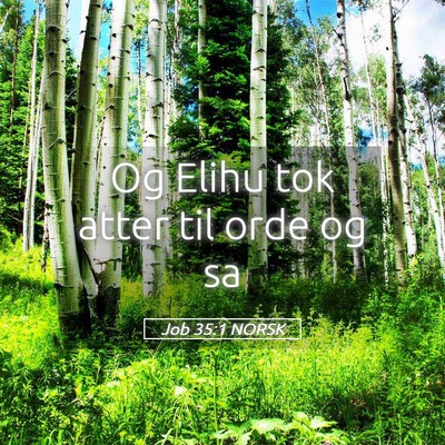Picture 05 - Job 35:1 NORSK - Og Elihu tok atter til orde og - Bible Verse Picture