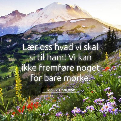 Picture 05 - Job 37:19 NORSK - Lær oss hvad vi skal si til ham! Vi kan ikke - Bible Verse Picture