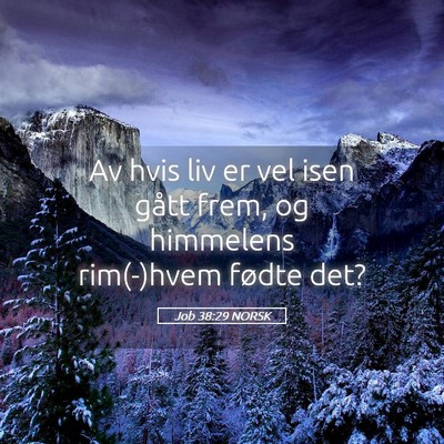 Picture 05 - Job 38:29 NORSK - Av hvis liv er vel isen gått frem, og himmelens - Bible Verse Picture