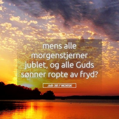 Picture 05 - Job 38:7 NORSK - mens alle morgenstjerner jublet, og alle Guds - Bible Verse Picture