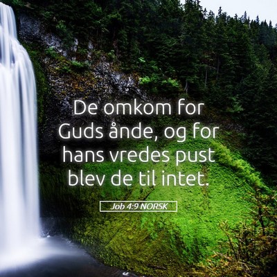 Picture 05 - Job 4:9 NORSK - De omkom for Guds ånde, og for hans vredes pust - Bible Verse Picture