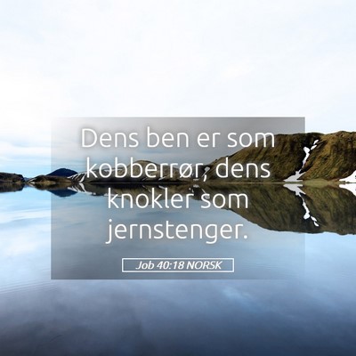 Picture 05 - Job 40:18 NORSK - Dens ben er som kobberrør, dens knokler som - Bible Verse Picture