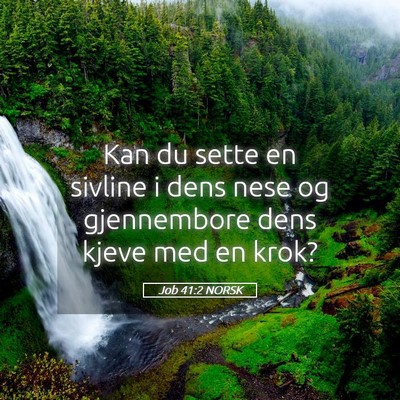 Picture 05 - Job 41:2 NORSK - Kan du sette en sivline i dens nese og - Bible Verse Picture