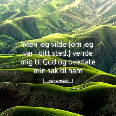Picture 05 - Job 5:8 NORSK - Men jeg vilde {om jeg var i ditt sted.} vende mig - Bible Verse Picture