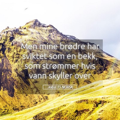 Picture 05 - Job 6:15 NORSK - Men mine brødre har sviktet som en bekk, som - Bible Verse Picture