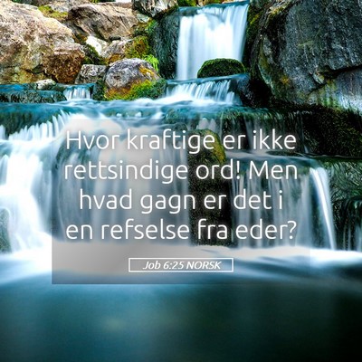 Picture 05 - Job 6:25 NORSK - Hvor kraftige er ikke rettsindige ord! Men hvad - Bible Verse Picture