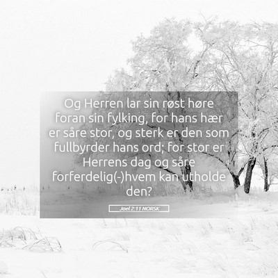 Picture 05 - Joel 2:11 NORSK - Og Herren lar sin røst høre foran sin fylking, - Bible Verse Picture