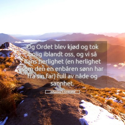 Picture 05 - Johannes 1:14 NORSK - Og Ordet blev kjød og tok bolig iblandt oss, og - Bible Verse Picture