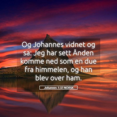 Picture 05 - Johannes 1:32 NORSK - Og Johannes vidnet og sa: Jeg har sett Ånden - Bible Verse Picture