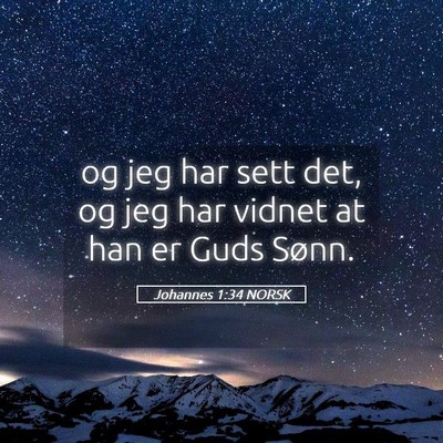 Picture 05 - Johannes 1:34 NORSK - og jeg har sett det, og jeg har vidnet at han er - Bible Verse Picture