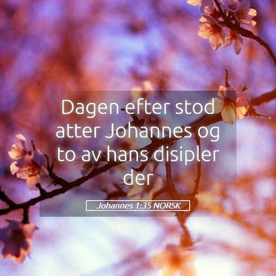 Picture 05 - Johannes 1:35 NORSK - Dagen efter stod atter Johannes og to av hans - Bible Verse Picture
