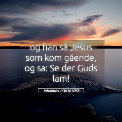 Picture 05 - Johannes 1:36 NORSK - og han så Jesus som kom gående, og sa: Se der - Bible Verse Picture