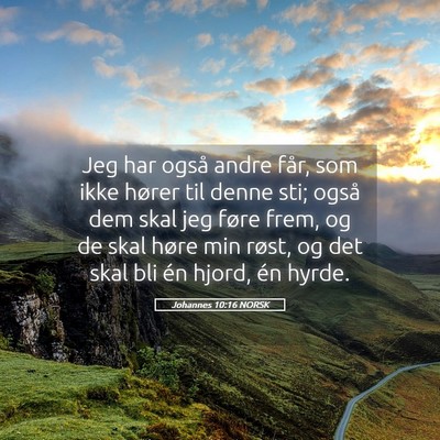 Picture 05 - Johannes 10:16 NORSK - Jeg har også andre får, som ikke hører til - Bible Verse Picture