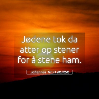 Picture 05 - Johannes 10:31 NORSK - Jødene tok da atter op stener for å stene - Bible Verse Picture
