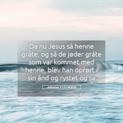 Picture 05 - Johannes 11:33 NORSK - Da nu Jesus så henne gråte, og så de jøder - Bible Verse Picture