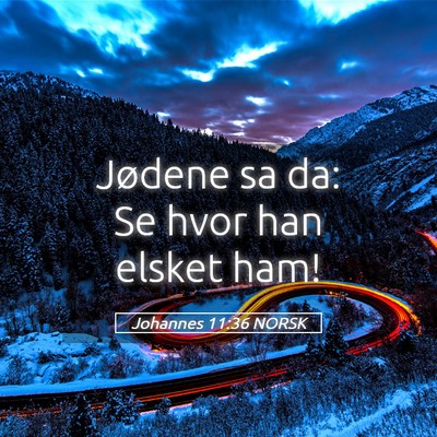 Picture 05 - Johannes 11:36 NORSK - Jødene sa da: Se hvor han elsket - Bible Verse Picture