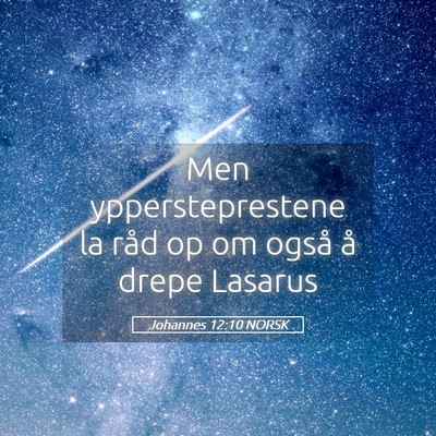 Picture 05 - Johannes 12:10 NORSK - Men yppersteprestene la råd op om også å drepe - Bible Verse Picture