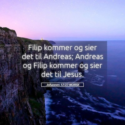 Picture 05 - Johannes 12:22 NORSK - Filip kommer og sier det til Andreas; Andreas og - Bible Verse Picture