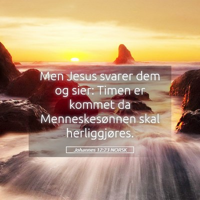 Picture 05 - Johannes 12:23 NORSK - Men Jesus svarer dem og sier: Timen er kommet da - Bible Verse Picture