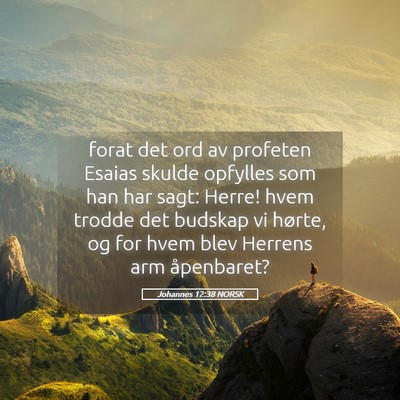 Picture 05 - Johannes 12:38 NORSK - forat det ord av profeten Esaias skulde opfylles - Bible Verse Picture