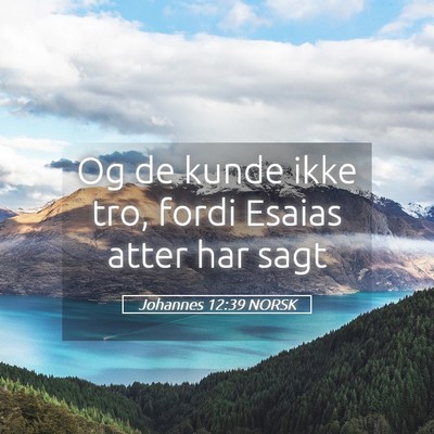 Picture 05 - Johannes 12:39 NORSK - Og de kunde ikke tro, fordi Esaias atter har - Bible Verse Picture