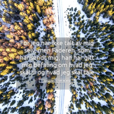 Picture 05 - Johannes 12:49 NORSK - For jeg har ikke talt av mig selv, men Faderen, - Bible Verse Picture